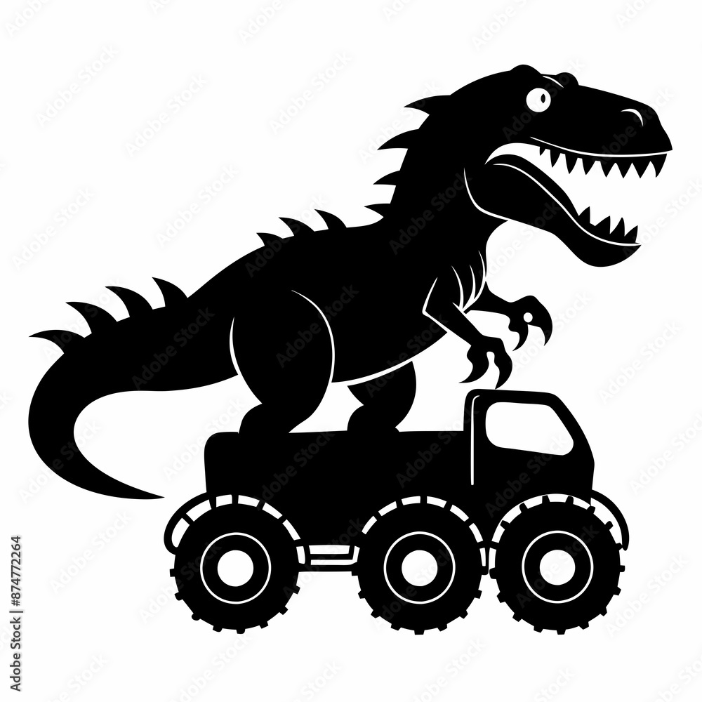Fototapeta premium inosaur Monster Truck silhouette vector