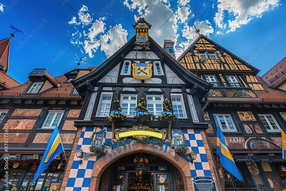 Fototapeta premium typical decoration at the beerhalls and sales booths at the oktoberfest in munich