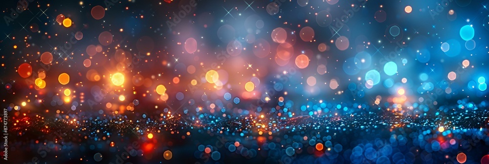 Obraz premium Blurry Image of Colorful Lights Against a Dark Background