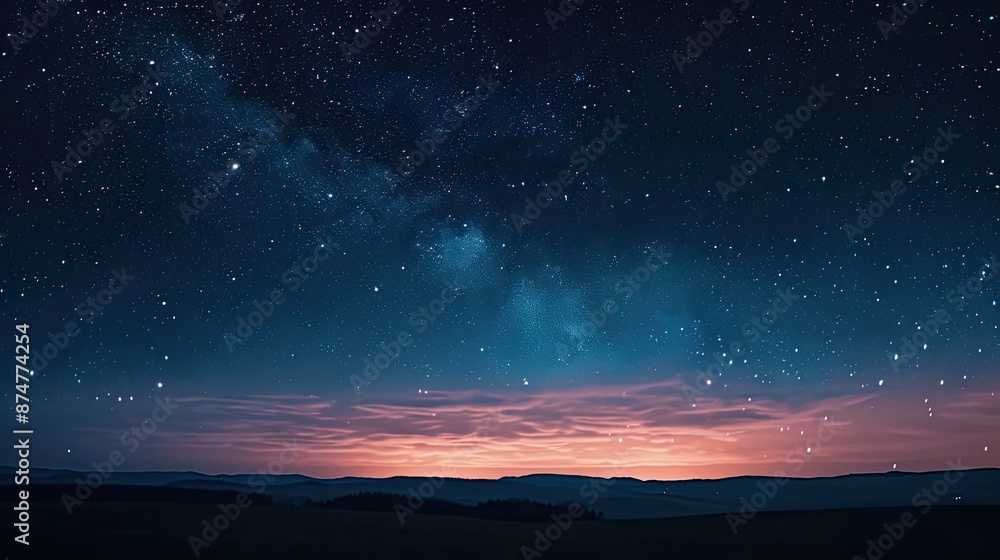 a sky with stars and a sunset, calming twilight sky filled with twinkly stars a sky with stars and a sunset, calming twilight sky filled with twinkly stars