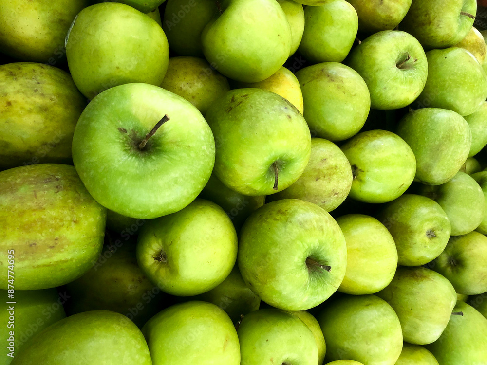 Fresh green apple fruit images. Lot of tasty apples fruits background Fresh green apple fruit images. Lot of tasty apples fruits background