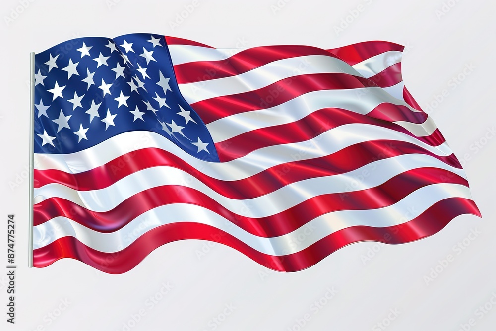Obraz premium USA flag for 4 July independence day 4th of July. Decoration set of garlands for USA national holidays, events, banners, posters, web Fourth of July background - American