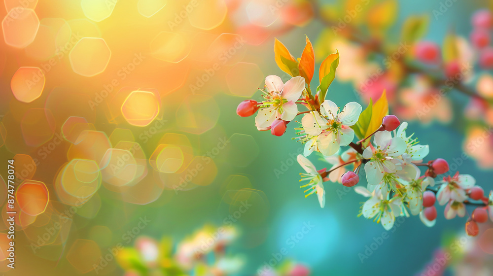 Obraz premium A beautiful flower with a bright blue background