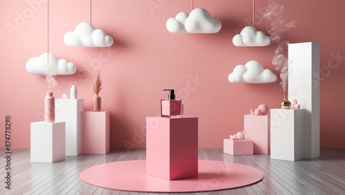 Wallpaper Mural 3D rendering product sample stage, background for text Torontodigital.ca