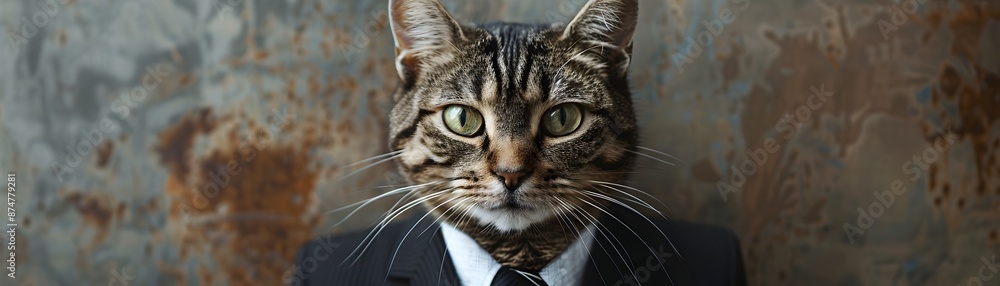 Sophisticated Feline Executive in Tailored Business Attire Sophisticated Feline Executive in Tailored Business Attire