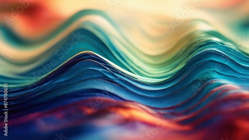 Abstract digital landscape with captivating crystal textures. Warm and cool colors blend to create a dramatic contrast. Perfect for futuristic, technology, or universe designs.