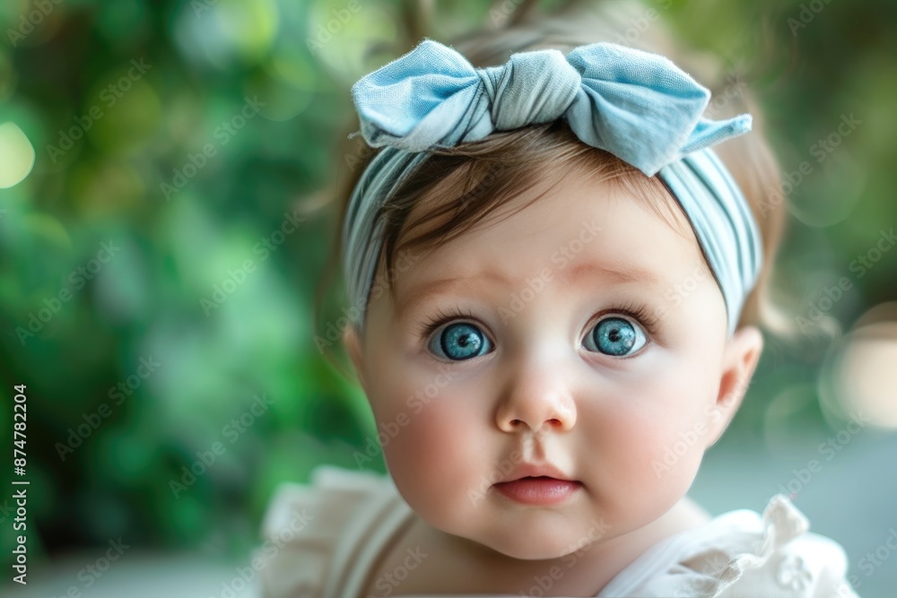 a baby girl laying on a blanket with a bow, sweet baby girl with a bow in her wispy hair a baby girl laying on a blanket with a bow, sweet baby girl with a bow in her wispy hair