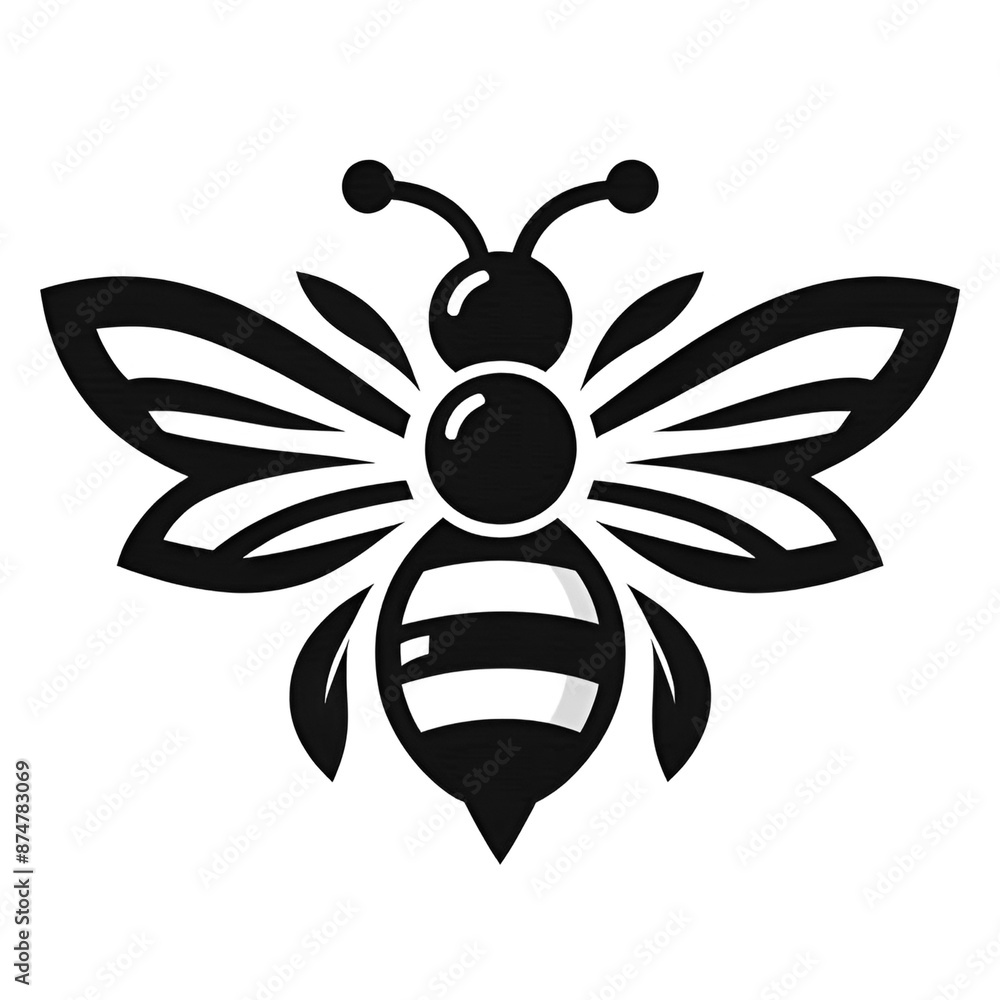 Vector illustration, icon, simple logo, bee shape centered for transparent background. Vector illustration, icon, simple logo, bee shape centered for transparent background.