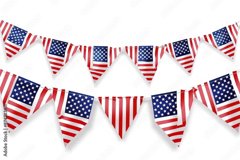 Fototapeta premium Beautiful pattern with the colors of the American Flag. Closeup, no people, textured surface. Congratulations for family, relatives, friends and colleagues