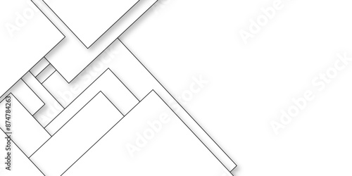 Abstract background with lines Vector abstract futuristic digital landscape with black lines. Geometric squares in bright light with soft shadows as pattern. Abstract background. vector illustration.