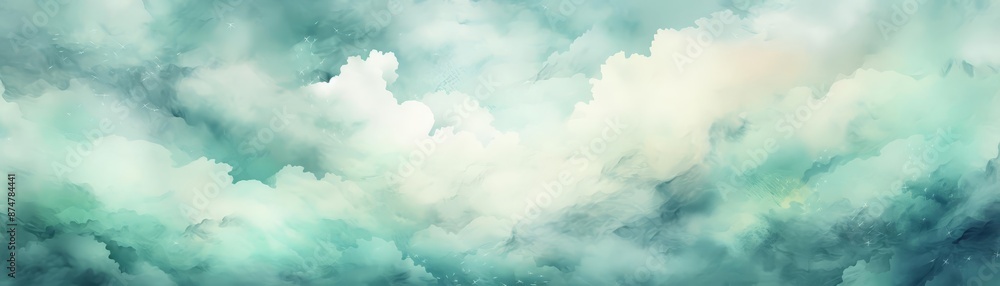 A tranquil abstract background illustration with soft brushstrokes in blues and greens, layered to create a peaceful depth A tranquil abstract background illustration with soft brushstrokes in blues and greens, layered to create a peaceful depth