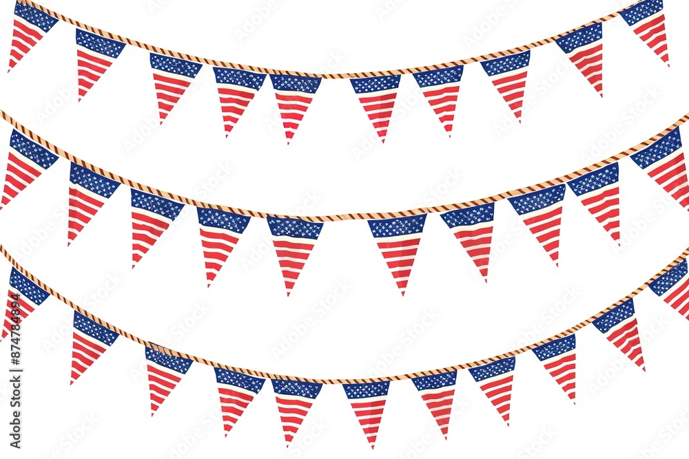 Obraz premium graphics USA Flag illustration isolated with white background