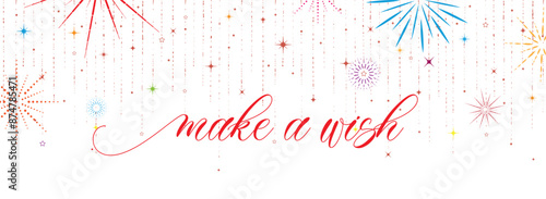 make a wish card on white background	