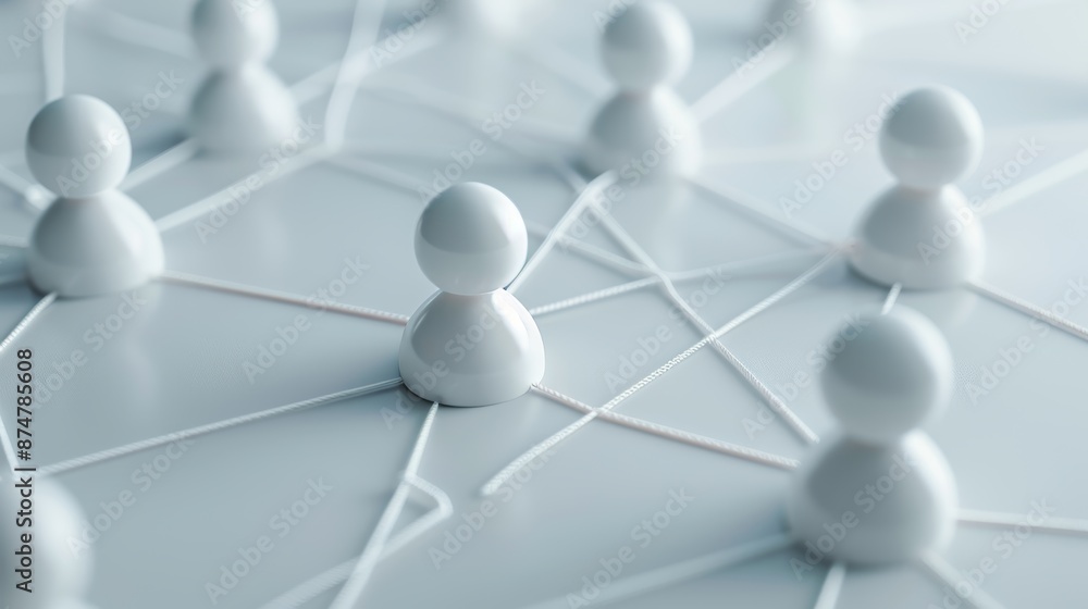 Obraz premium Support network concept, visualizing backing and aid with interconnected people, emphasizing mutual assistance and encouragement