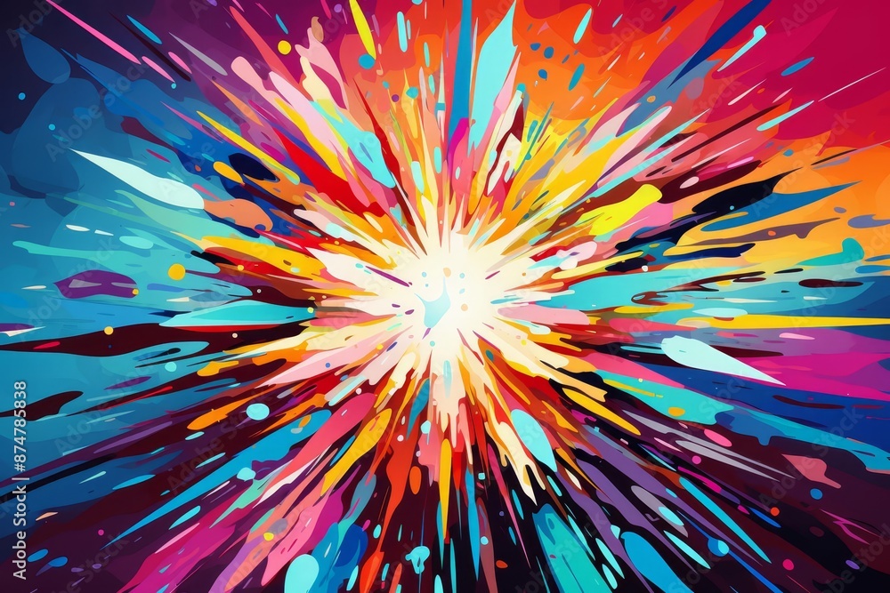 A vibrant abstract background illustration with sharp, angular lines in neon colors against a black canvas, evoking a dynamic cityscape at night A vibrant abstract background illustration with sharp, angular lines in neon colors against a black canvas, evoking a dynamic cityscape at night