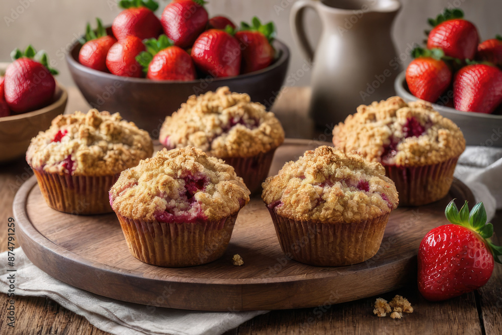 Strawberry Muffins with Streusel Topping Strawberry Muffins with Streusel Topping