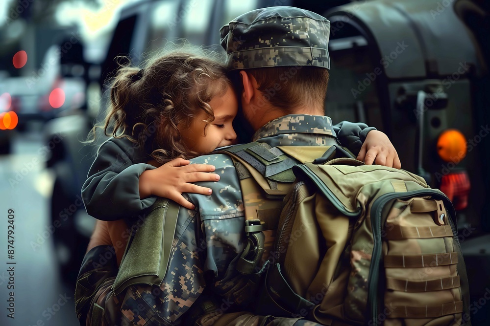 Heartwarming military homecoming, Emotional reunion with service member Heartwarming military homecoming, Emotional reunion with service member