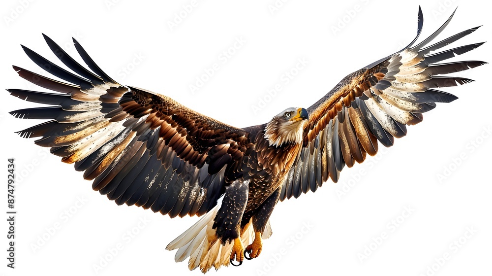 Obraz premium Majestic Eagle Soaring Gracefully with Powerful Wings and Talons