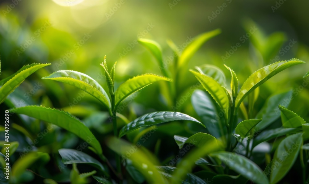 The green tea tree is sprouting new The green tea tree is sprouting new