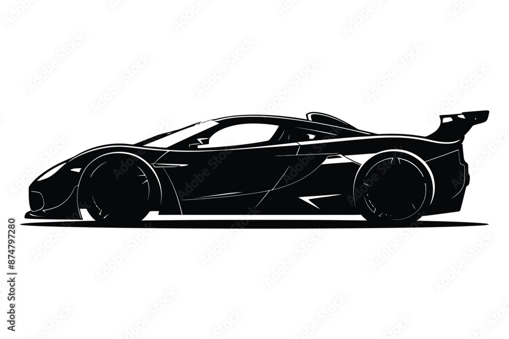 Obraz premium Supercar Car silhouette vector
