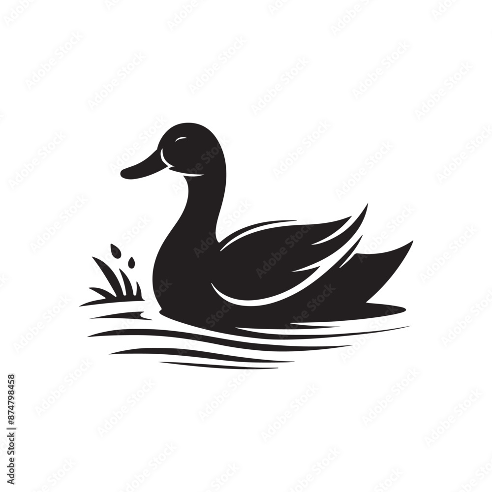 duck silhouette vector art illustration duck silhouette vector art illustration