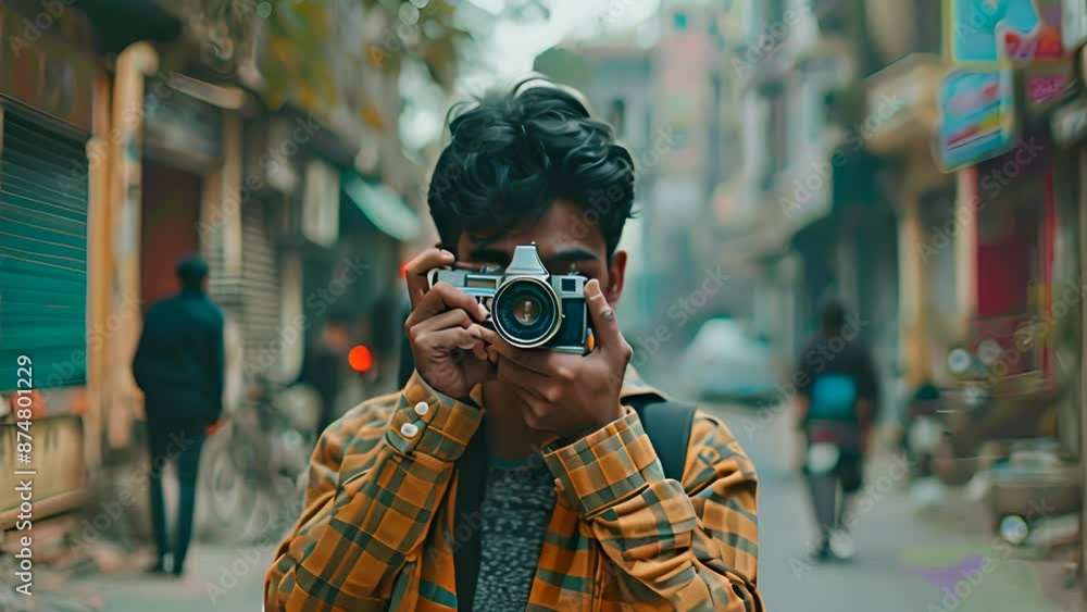 Young Photographer Taking Street Photo with Ai generated.
Young Photographer Taking Street Photo with Ai generated.