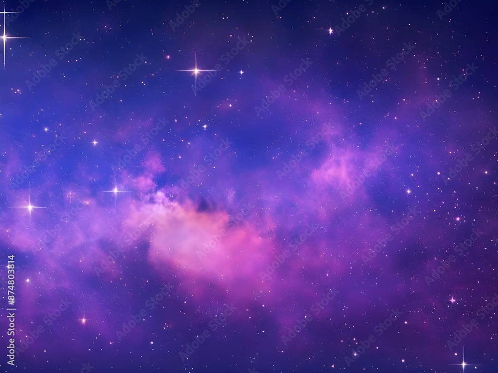 Obraz premium Starry Skies: Gradient Galaxy from Dark Navy to Soft Lavender