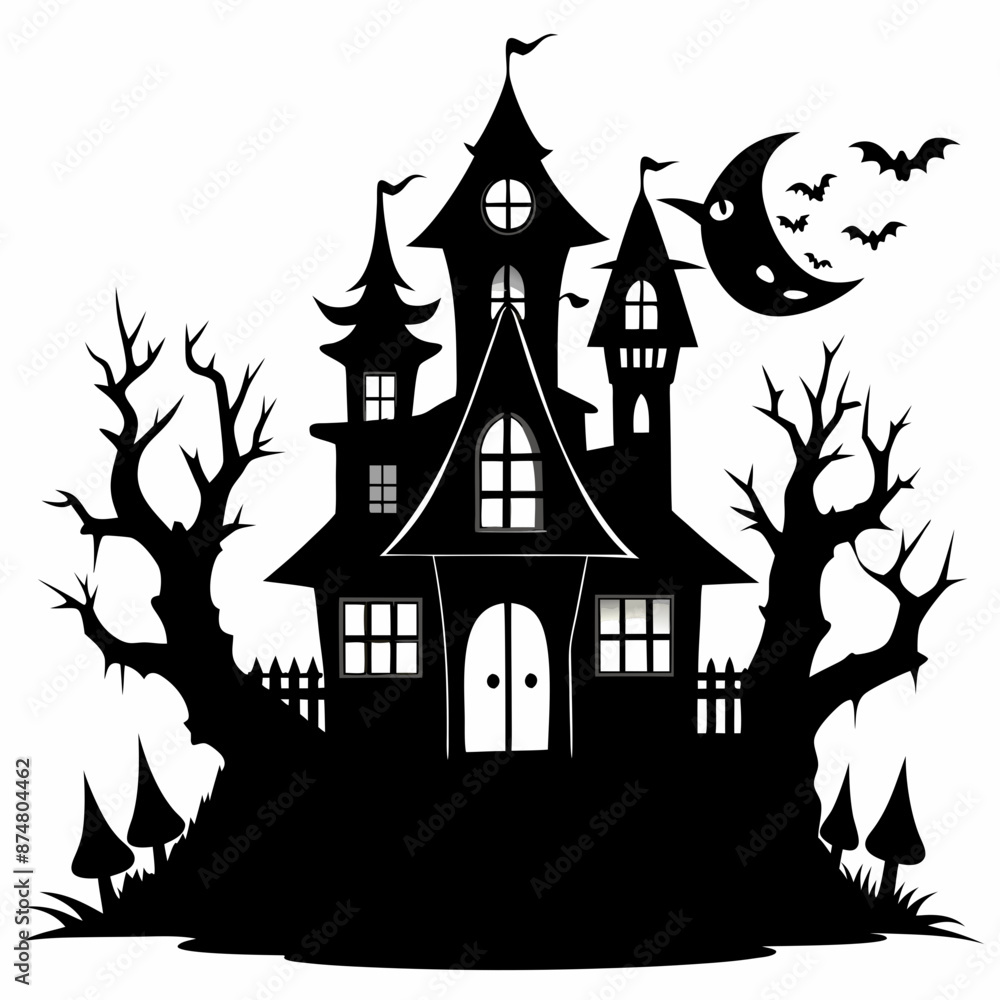 haunted house black vector silhouette haunted house black vector silhouette