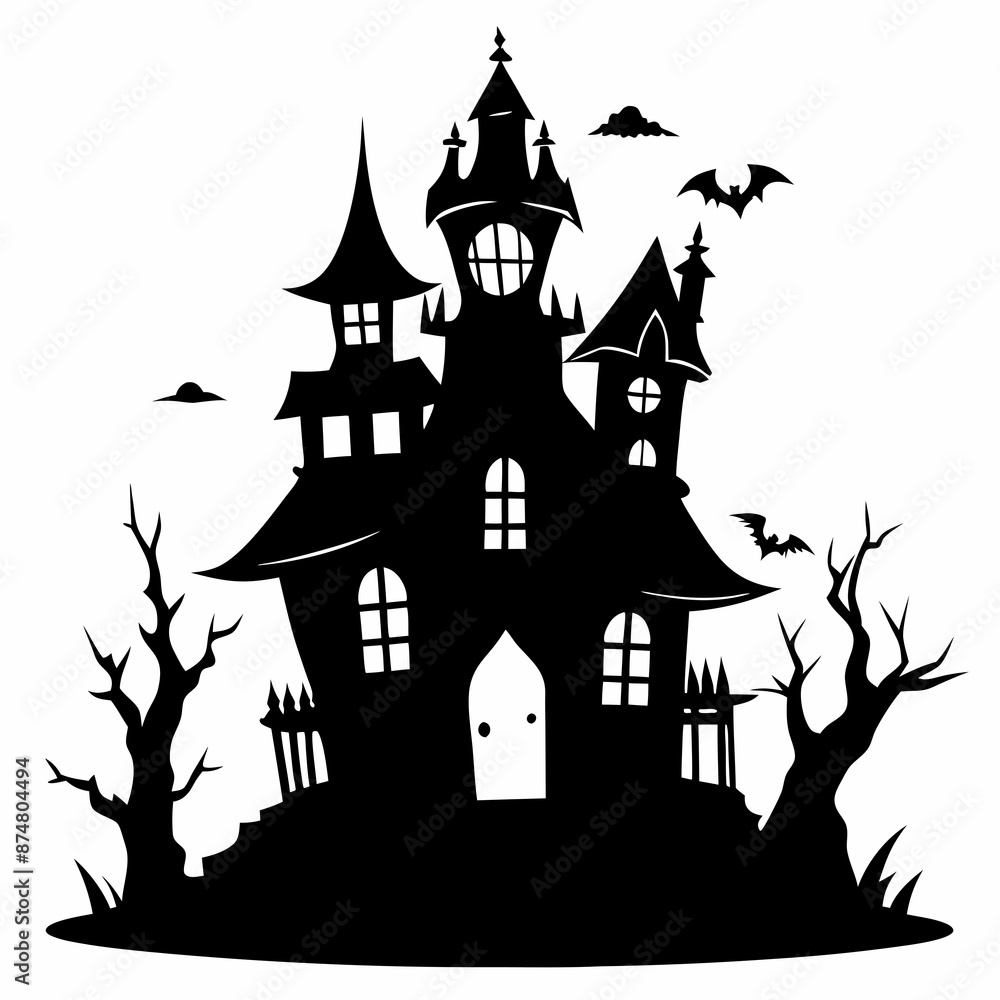 haunted house black vector silhouette haunted house black vector silhouette