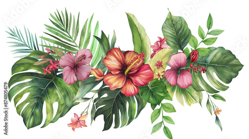 A colorful bouquet of flowers with a green leafy background