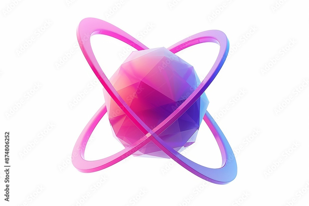 Minimalistic digital illustration of a purple atomic structure, symbolizing science and modern technology. Minimalistic digital illustration of a purple atomic structure, symbolizing science and modern technology.