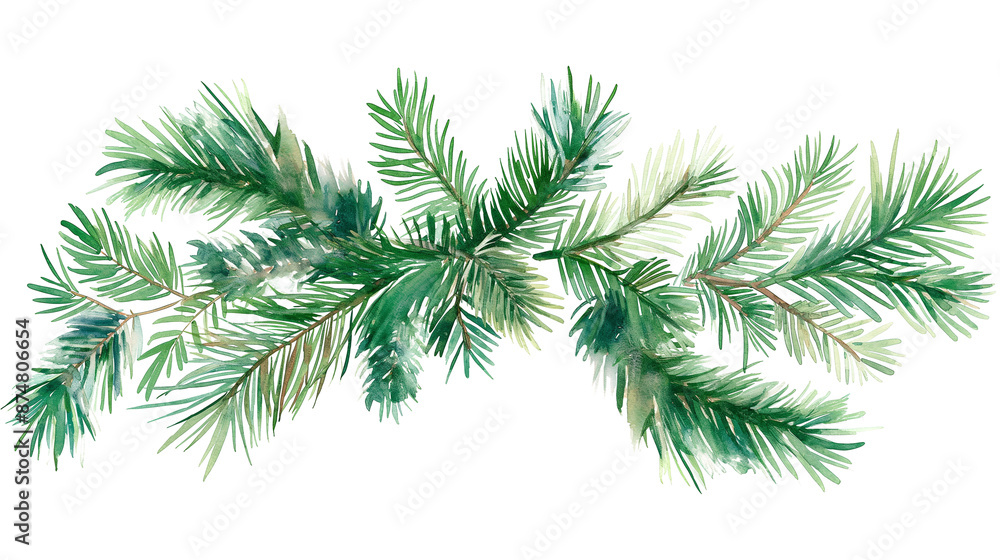 A painting of a tree with green leaves and brown branches A painting of a tree with green leaves and brown branches