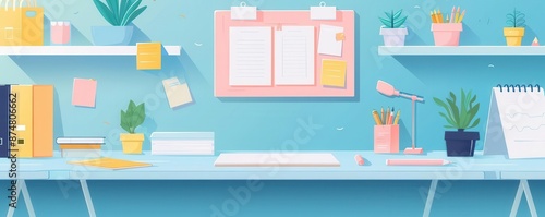 Classroom decor, stationery and educational posters, flat design illustration