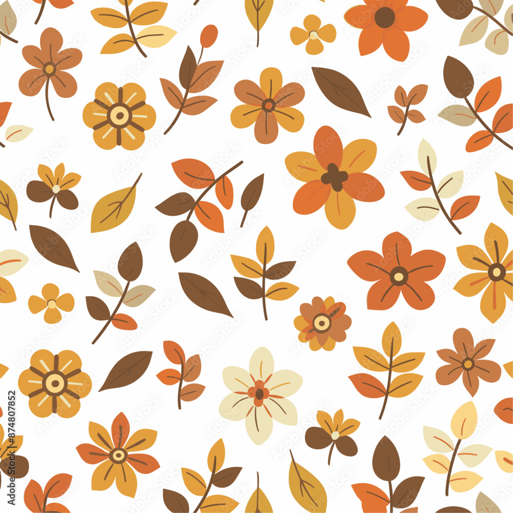 Autumn Floral Pattern Seamless Background Autumn Floral Pattern Seamless Background