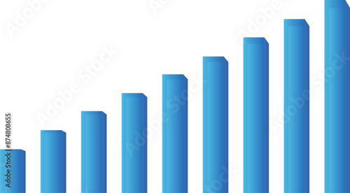 Free Download Growing Column Chart with Blue Blocks for Business. Infographic Element, Cubic Bar, signal network with Transparent Background - GFXLoad