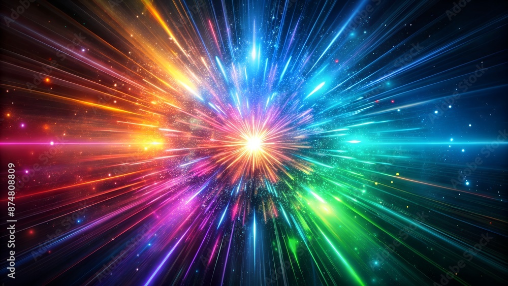 Naklejka premium Abstract digital painting of a colorful supernova in deep space