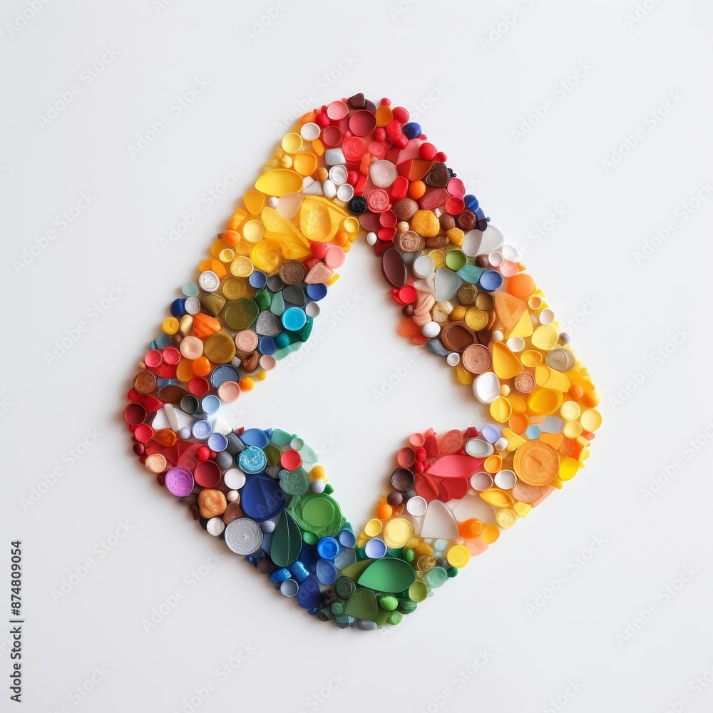 Recycling symbols made from various materials and textures. Recycling symbols made from various materials and textures.