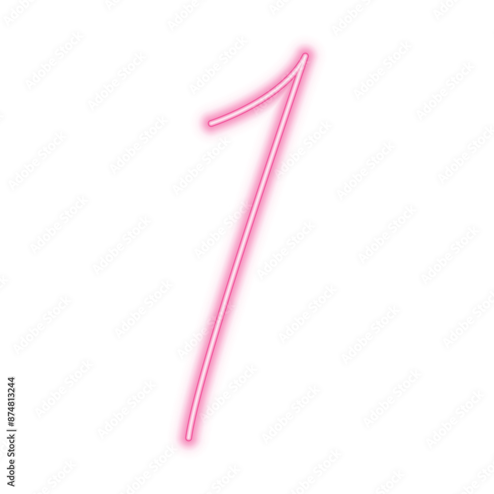 Illustration of neon number. Pink luminous number 1 isolated on transparent background. Illustration of neon number. Pink luminous number 1 isolated on transparent background.