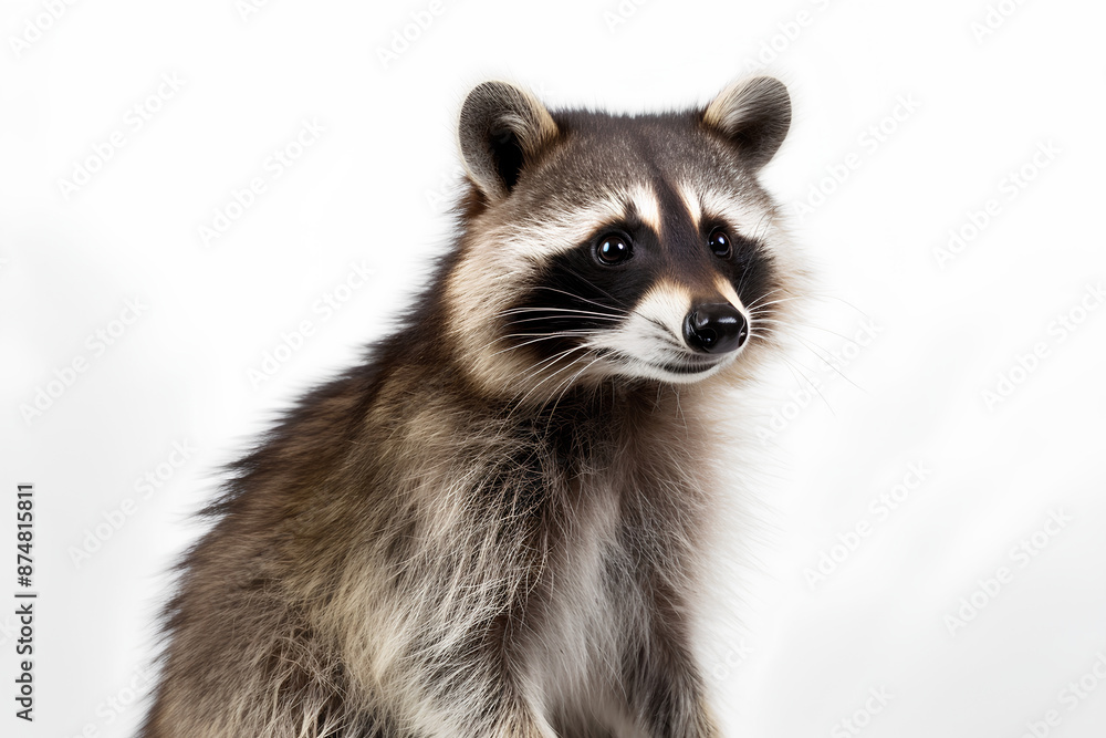 Fototapeta premium raccoon white background