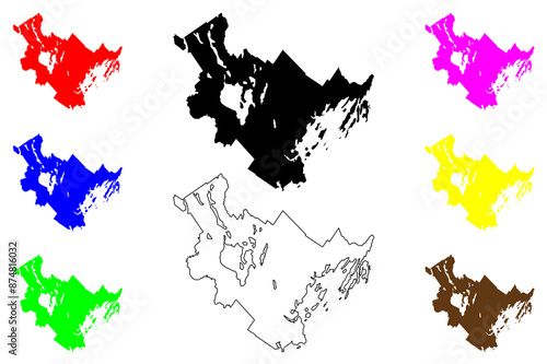 Cumberland County, Maine (U.S. county, United States of America, USA, U.S., US) map vector illustration, scribble sketch Cumberland Parish map photo