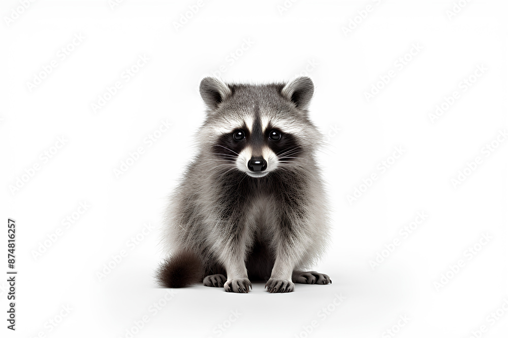 Fototapeta premium raccoon white background