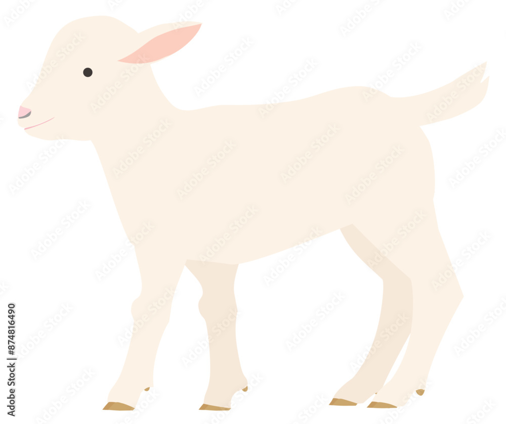 Clip art of kid goat seen from the side Clip art of kid goat seen from the side