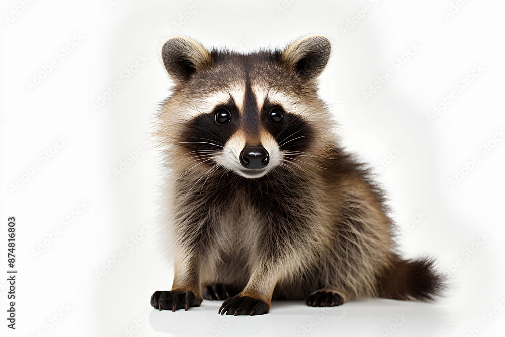 Obraz premium raccoon white background