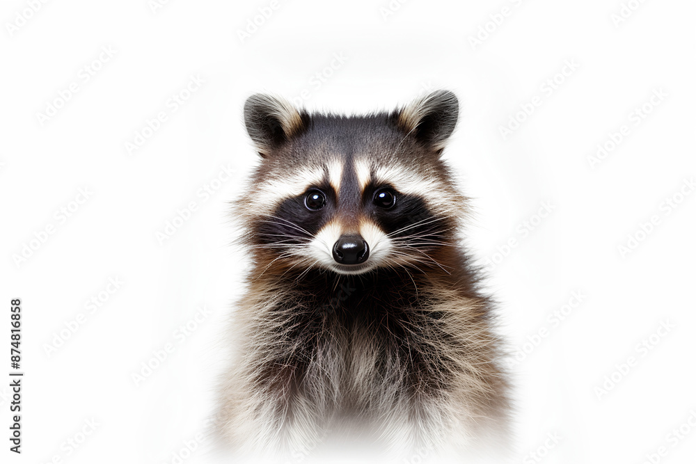 Fototapeta premium raccoon white background
