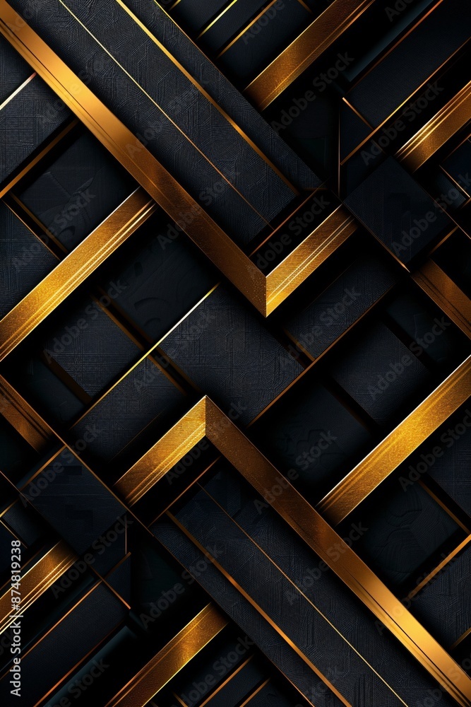 Abstract Gold and Black Intersecting Lines Abstract Gold and Black Intersecting Lines