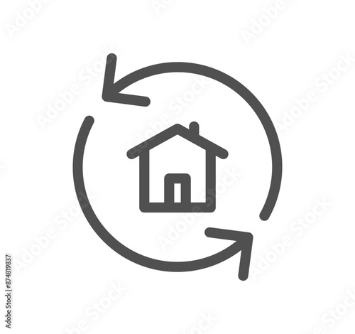 Real estate icon outline and linear vector.	
