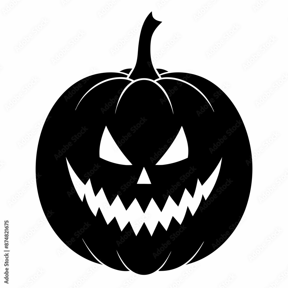 Fototapeta premium halloween pumpkin black vector silhouette