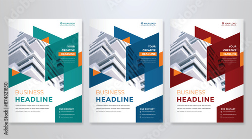 set of business flyer template with minimalist layout and modern style use for promotion kit and product publication