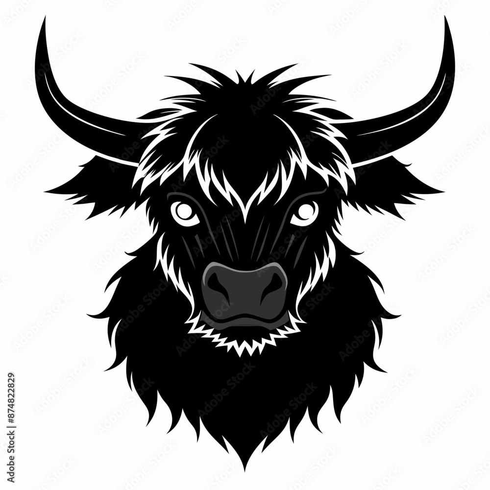 halloween highland cow black vector silhouette halloween highland cow black vector silhouette
