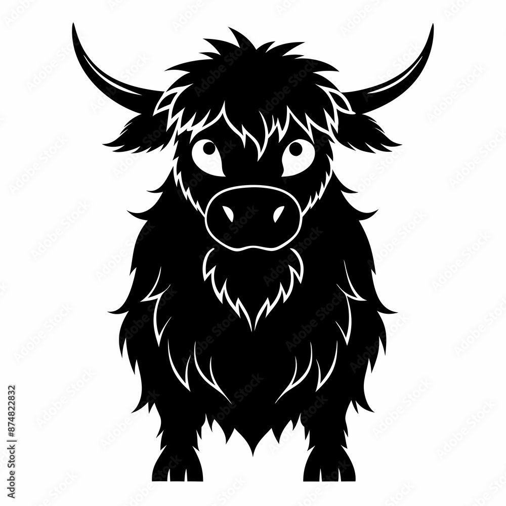 halloween highland cow black vector silhouette halloween highland cow black vector silhouette